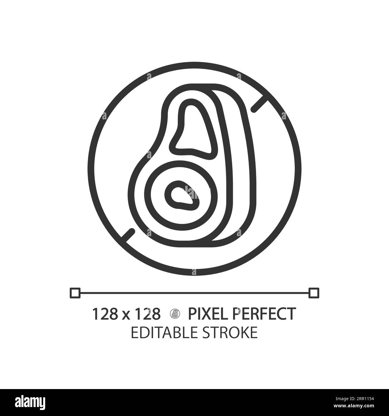 2D customizable thin linear black meat free icon Stock Vector Image ...