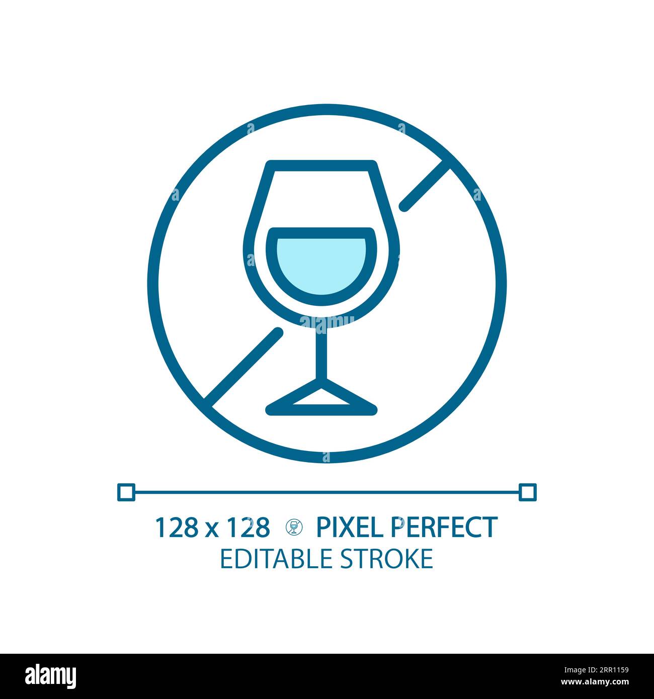 2D customizable thin linear blue alcohol free icon Stock Vector