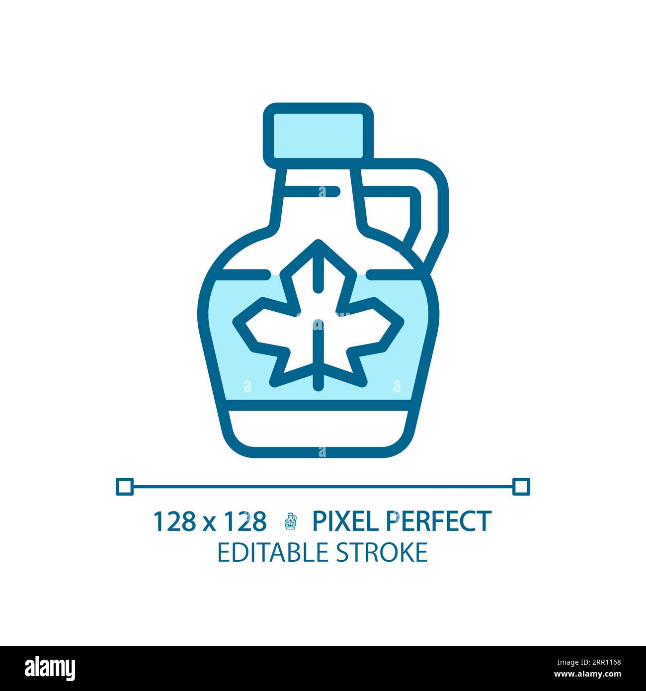 2D customizable thin linear blue maple syrup icon Stock Vector