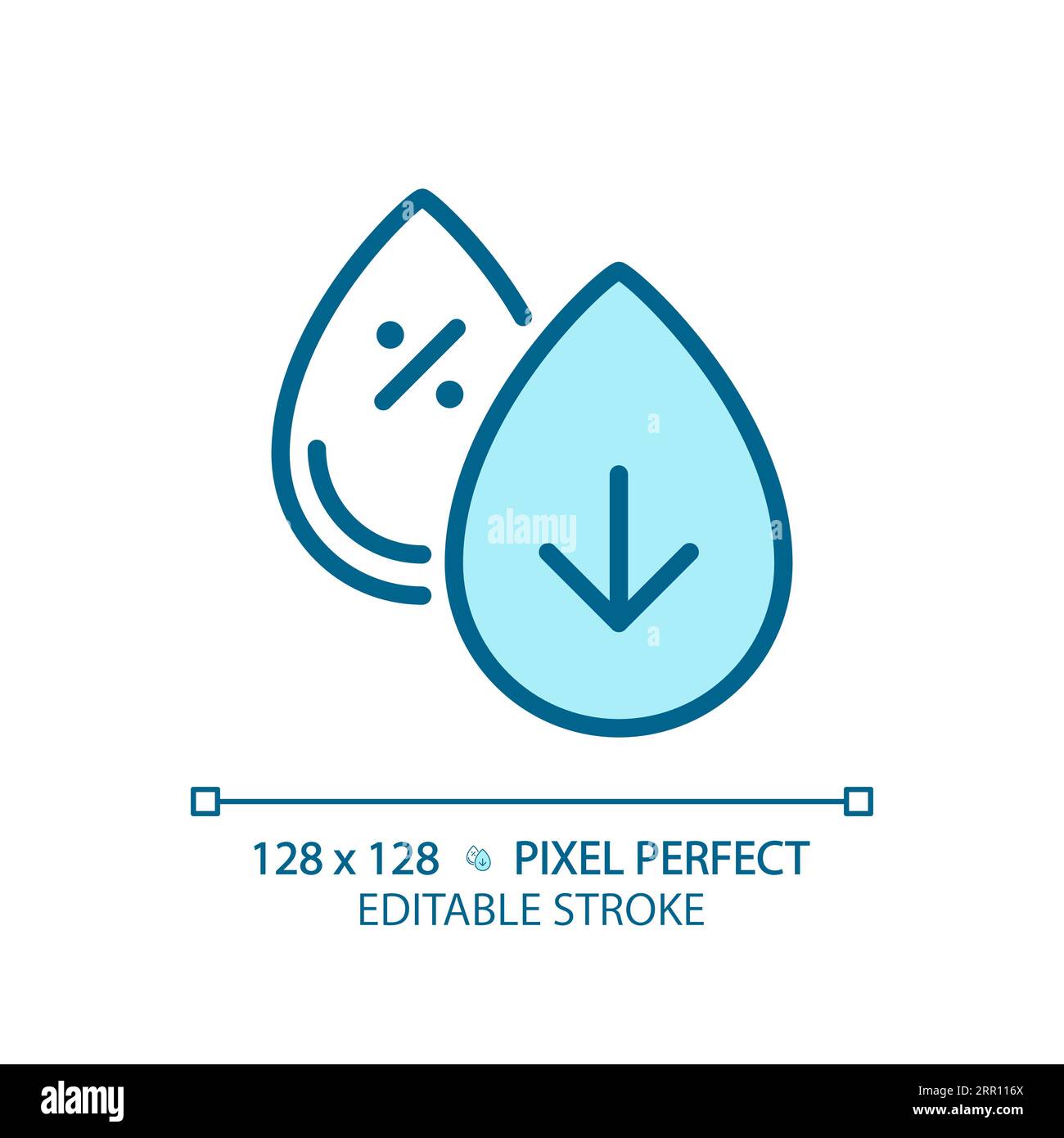 2D customizable thin linear blue low cholesterol icon Stock Vector