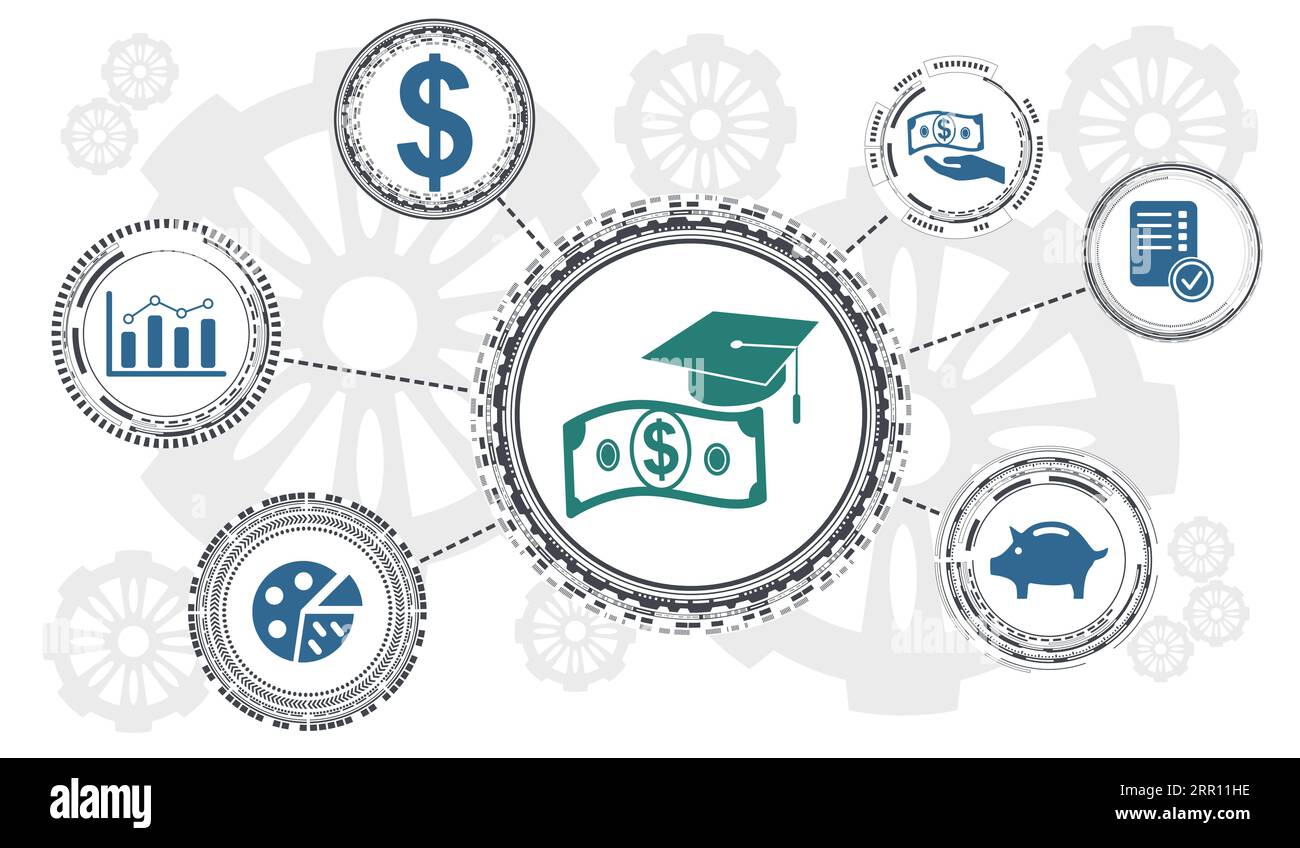 Concept of fafsa with connected icons Stock Photo - Alamy