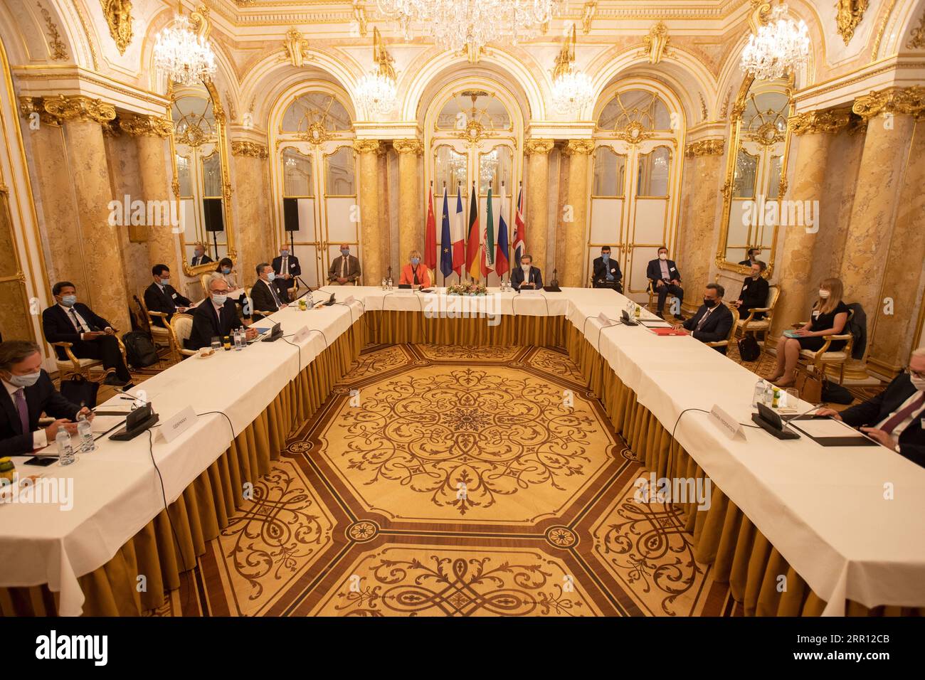200901 -- VIENNA, Sept. 1, 2020 -- A meeting of the Joint Comprehensive Plan of Action JCPOA Joint Commission is held in Vienna, Austria, on Sept. 1, 2020. Relevant parties reaffirmed their commitment here on Tuesday to preserve and implement the Joint Comprehensive Plan of Action JCPOA, commonly known as the Iran nuclear deal. /Handout via Xinhua AUSTRIA-VIENNA-JCPOA-JOINT COMMISSION-MEETING JCOPA PUBLICATIONxNOTxINxCHN Stock Photo