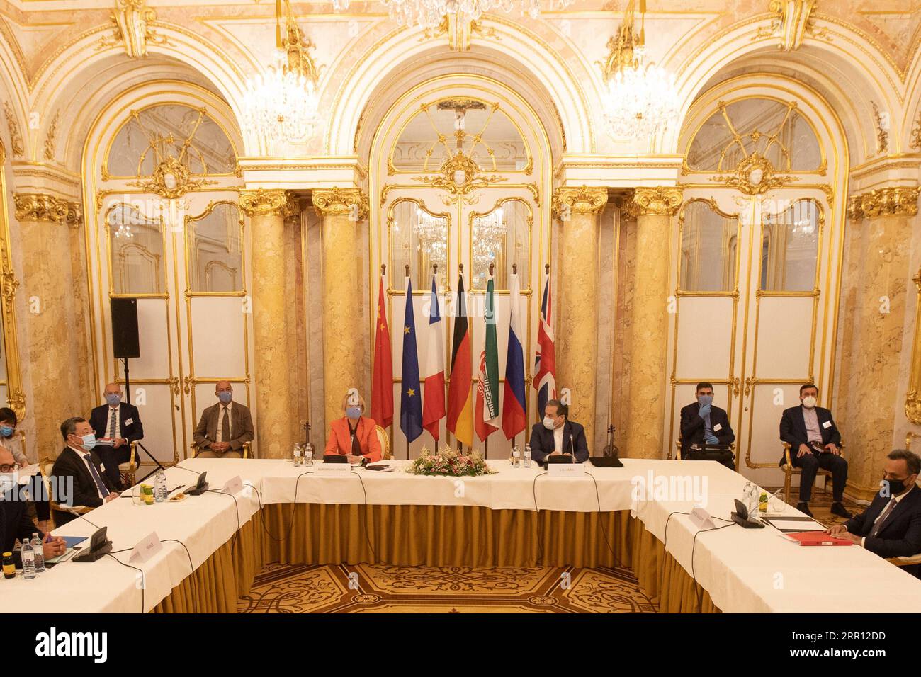 200901 -- VIENNA, Sept. 1, 2020 -- A meeting of the Joint Comprehensive Plan of Action JCPOA Joint Commission is held in Vienna, Austria, on Sept. 1, 2020. Relevant parties reaffirmed their commitment here on Tuesday to preserve and implement the Joint Comprehensive Plan of Action JCPOA, commonly known as the Iran nuclear deal. /Handout via Xinhua AUSTRIA-VIENNA-JCPOA-JOINT COMMISSION-MEETING JCOPA PUBLICATIONxNOTxINxCHN Stock Photo