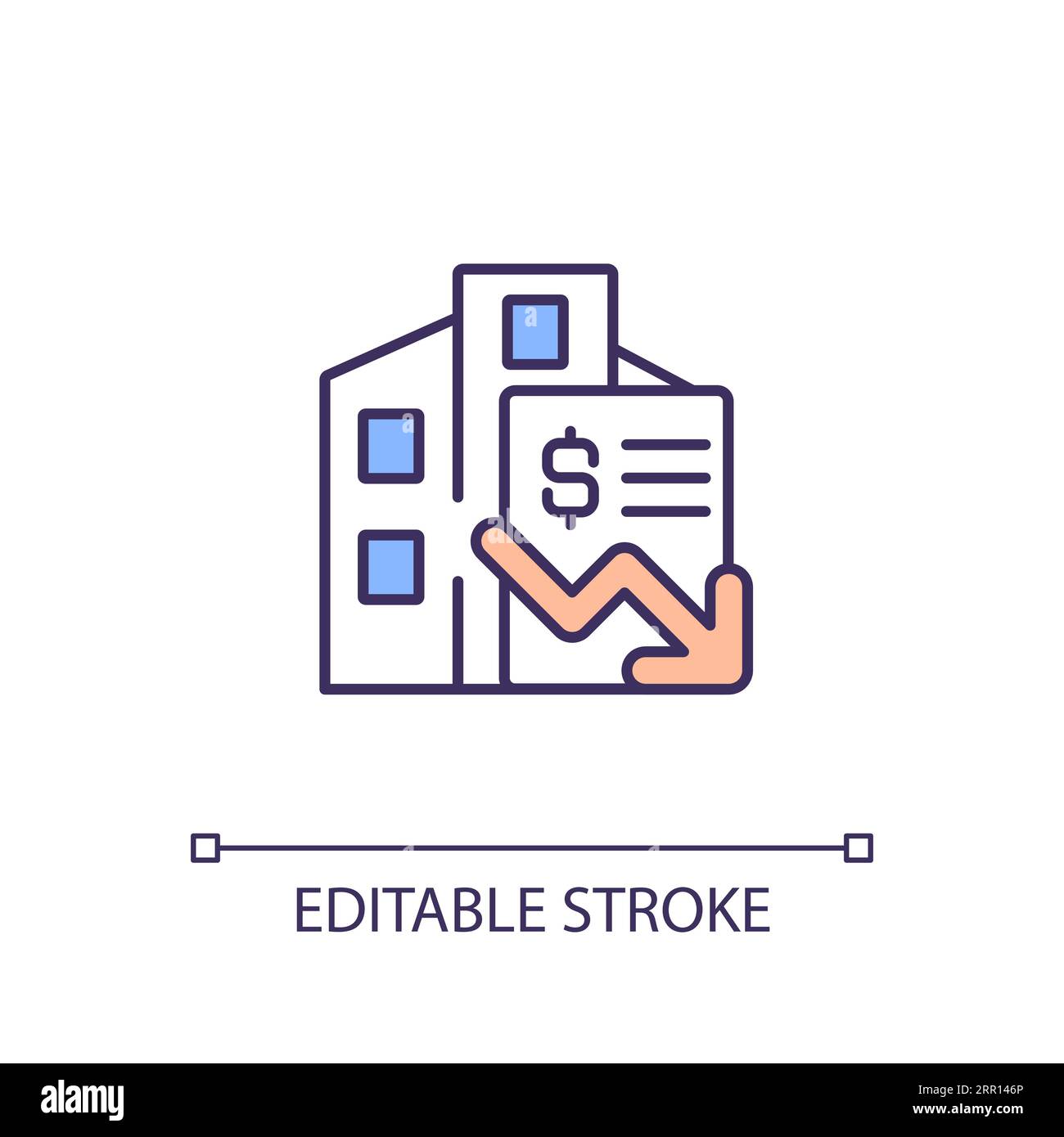 Customizable multicolor real estate linear icon Stock Vector