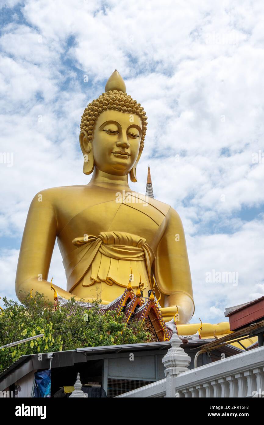 The Big Buddha of the Thai Temple Wat Paknam Bhasicharoen in Bangkok Thailand Asia Stock Photo