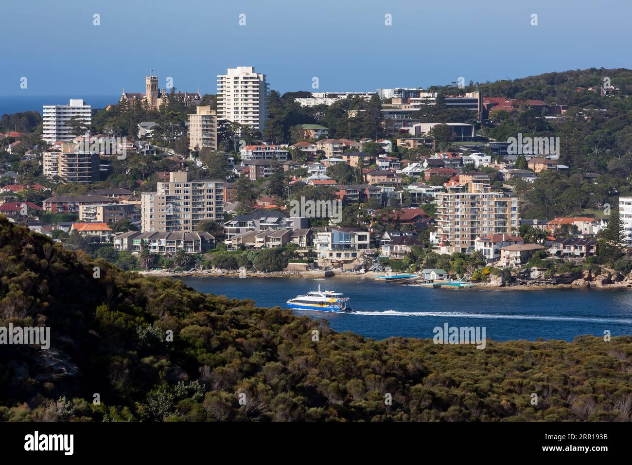 Headland Park, Mosman is comprised of three precincts overlooking Sydney Harbour-Chowder Bay/Georges Heights and Middle Head. Formerly the site of 6 D Stock Photo