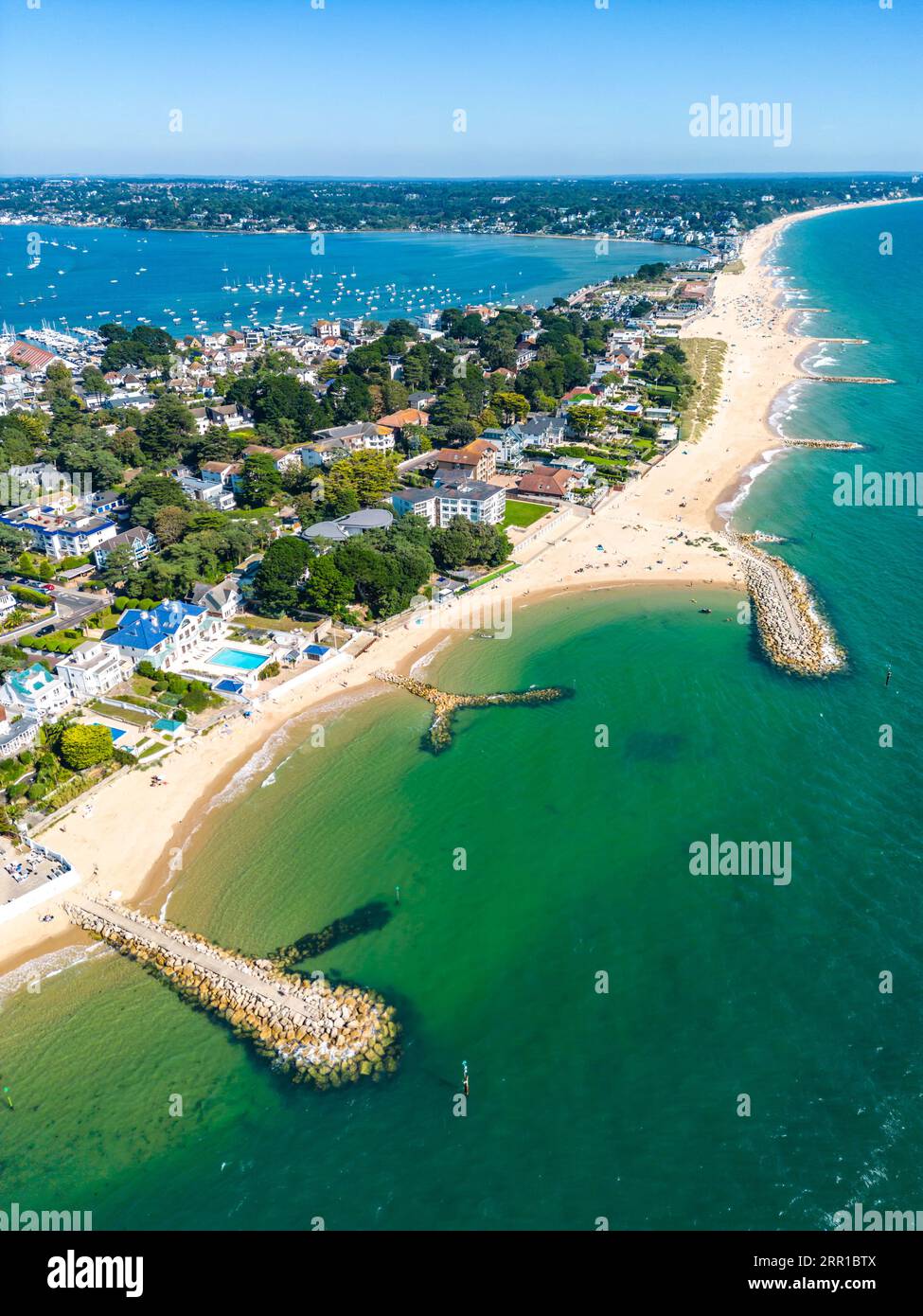 Sandbanks towards Bournemouth Stock Photo Alamy