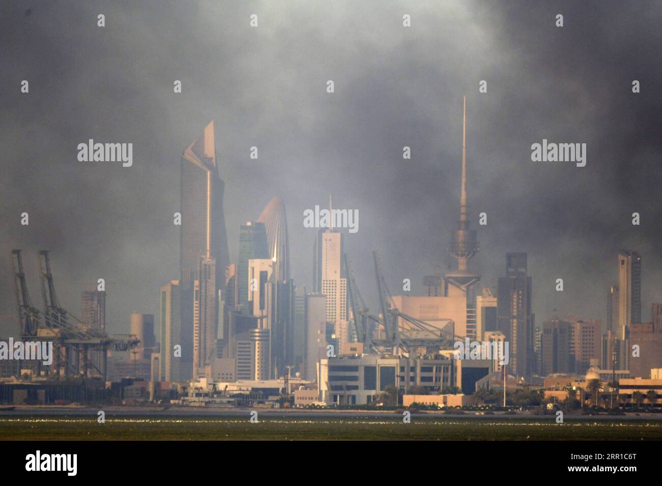 200912 -- KUWAIT CITY, Sept. 12, 2020 -- Smoke rises after a fire ...