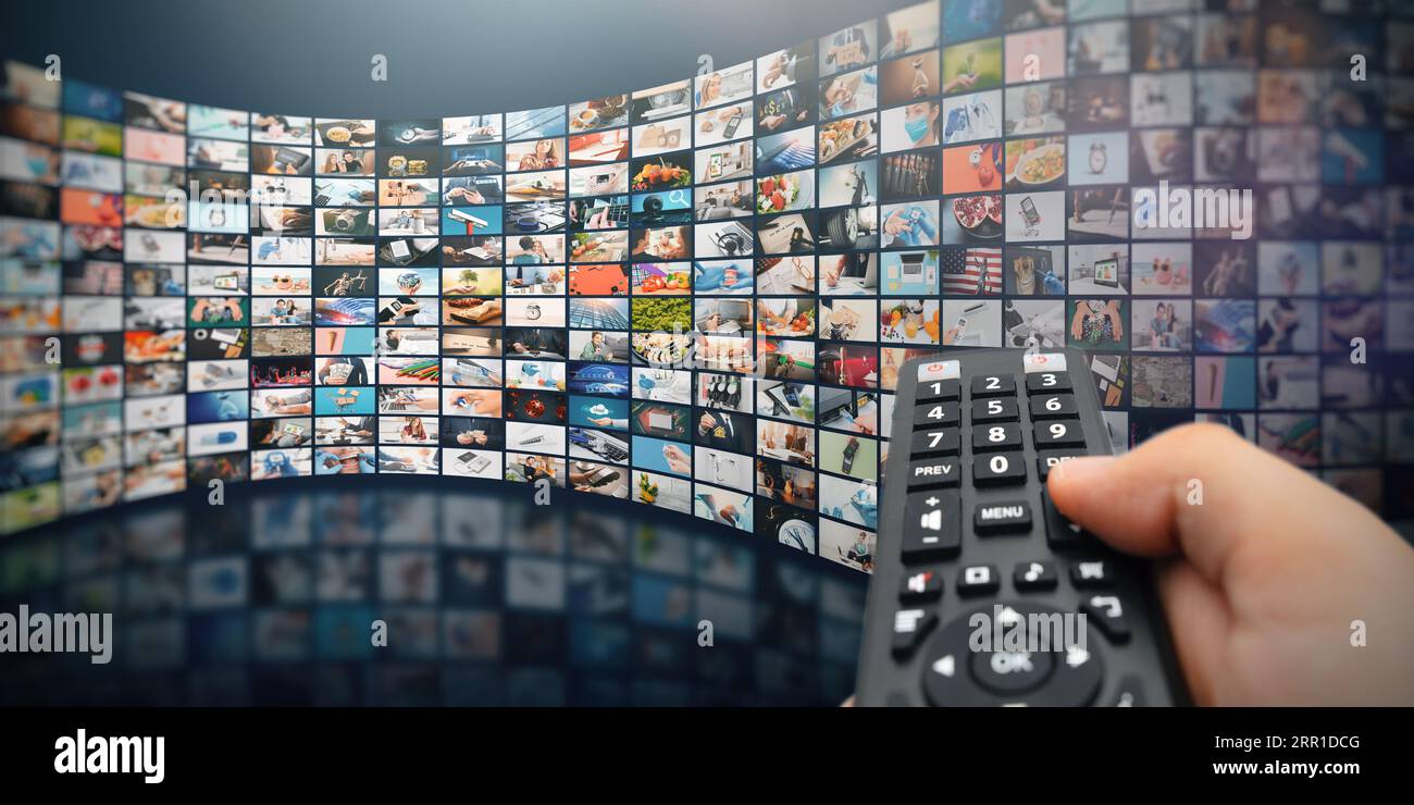 Multimedia video wall television broadcast. Multiple television screens