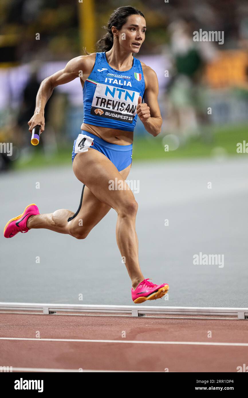 Giancarla Trevisan participating in the 400 meters relay at the World