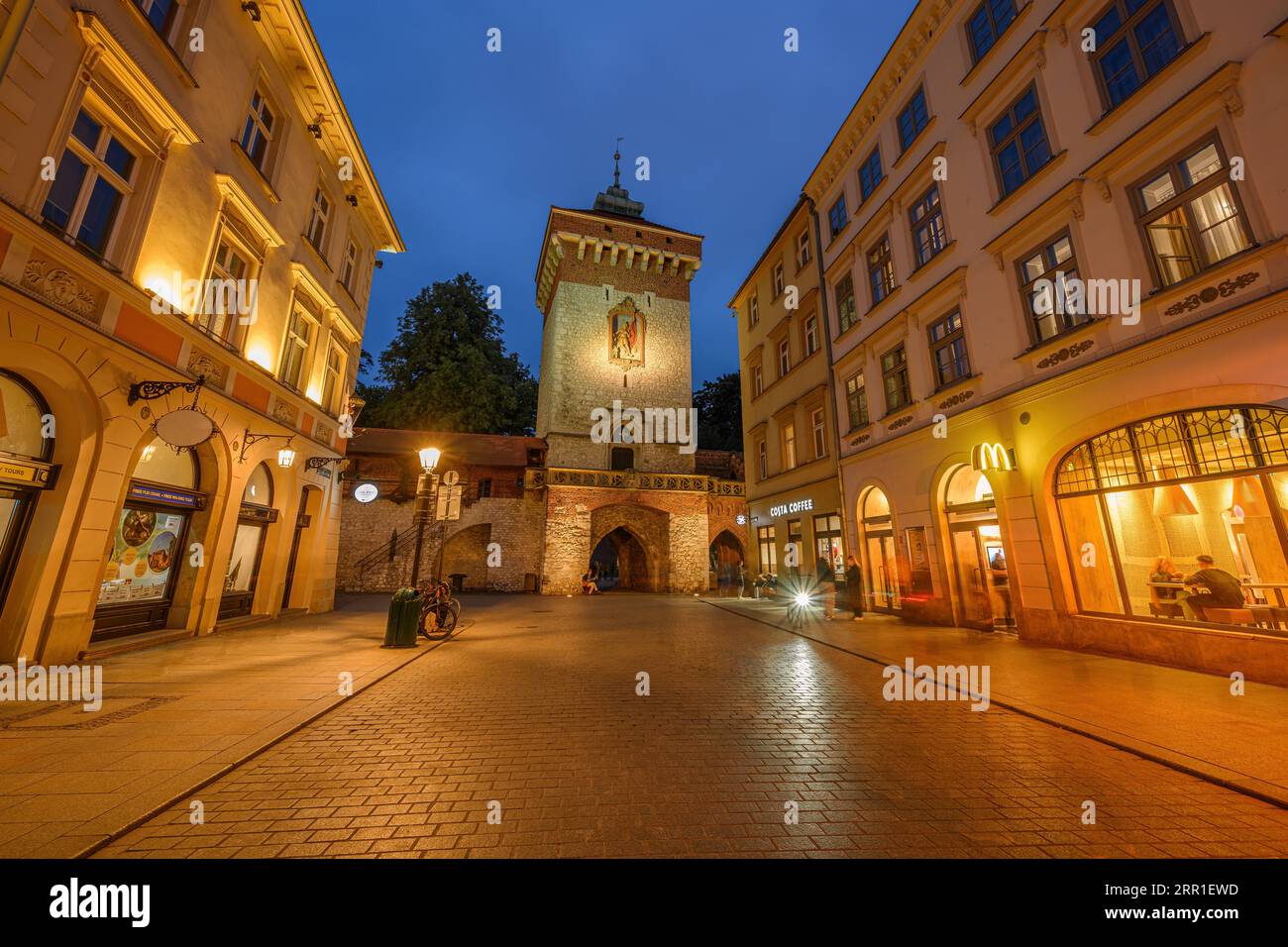 Krakow, Poland. View Of The Florianska Gate Krakow, the Medieval Florianska - St Florin's. UNESCO World Heritage Site. Stock Photo