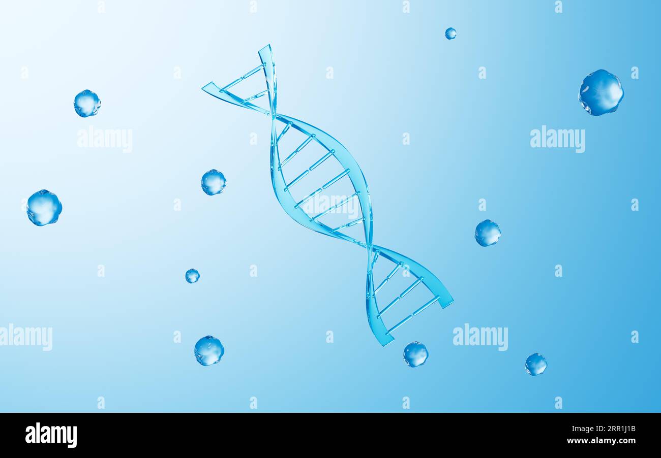 DNA in the blue background, 3d rendering. Digital drawing Stock Photo ...