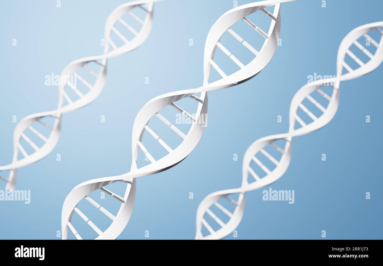 DNA in the blue background, 3d rendering. Digital drawing Stock Photo ...