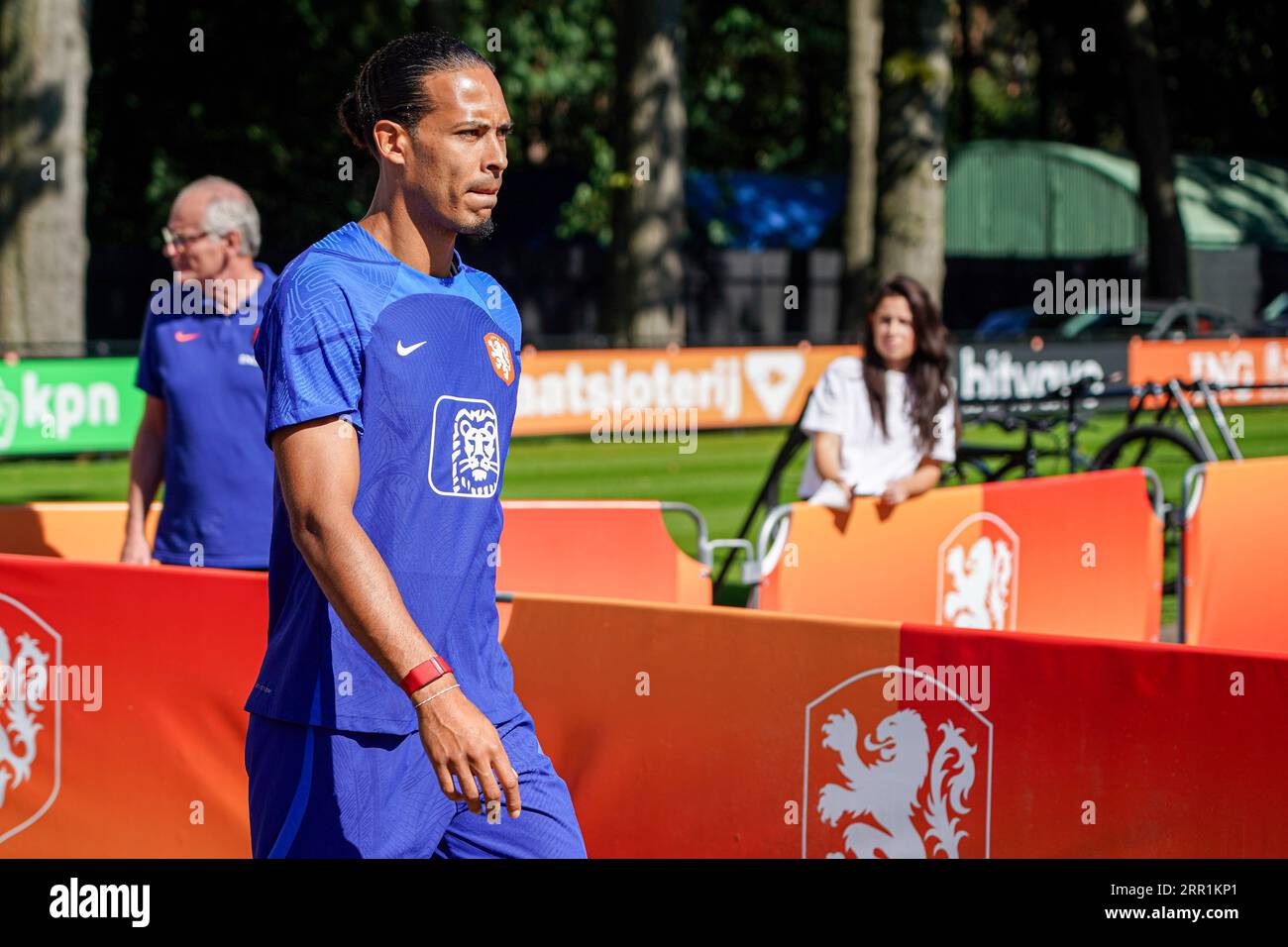 ZEIST, NETHERLANDS - AUGUST 31: KNVB Logo during the Netherlands Press  Conference at KNVB Campus on August 31, 2021 in Zeist, Netherlands (Photo  by Jeroen Meuwsen/Orange Pictures Stock Photo - Alamy