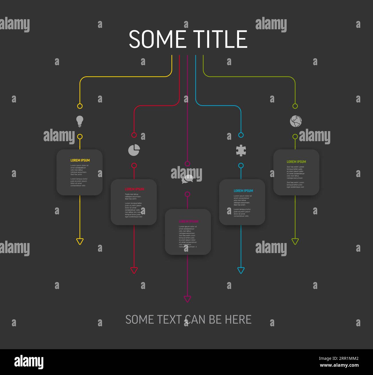 Vector dark Infographic template with dark gray rounded square cards ...