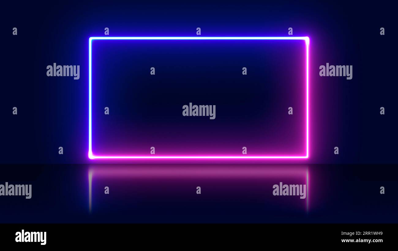 Abstract background with flashing neon lights of green blue white pink