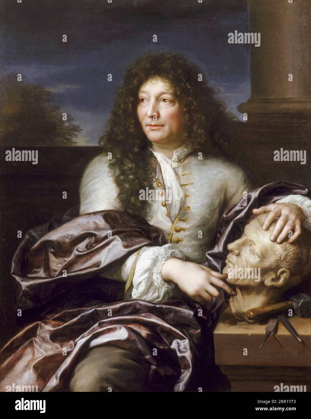 François Girardon (1628-1715), French sculptor of the Louis XIV style (French Baroque), portrait painting in oil on canvas by Gabriel Revel, 1682-1683 Stock Photo