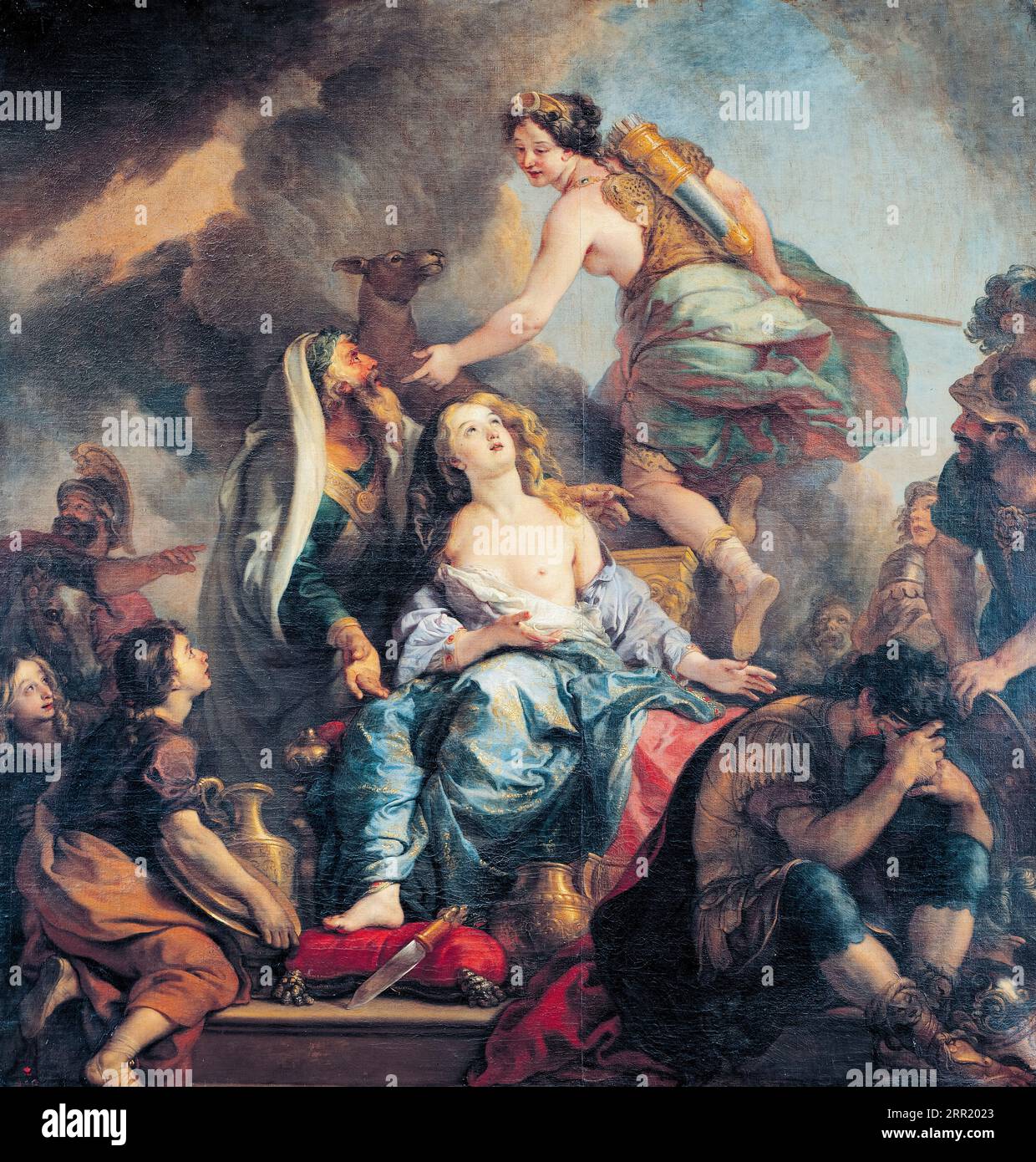 Charles de La Fosse, The Sacrifice of Iphigenia, painting in oil on canvas, 1680 Stock Photo