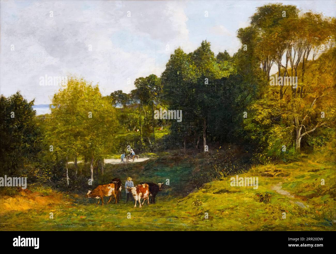 Eugène Boudin, Environs d'Honfleur (Around Honfleur), landscape painting in oil on canvas, 1854-1857 Stock Photo
