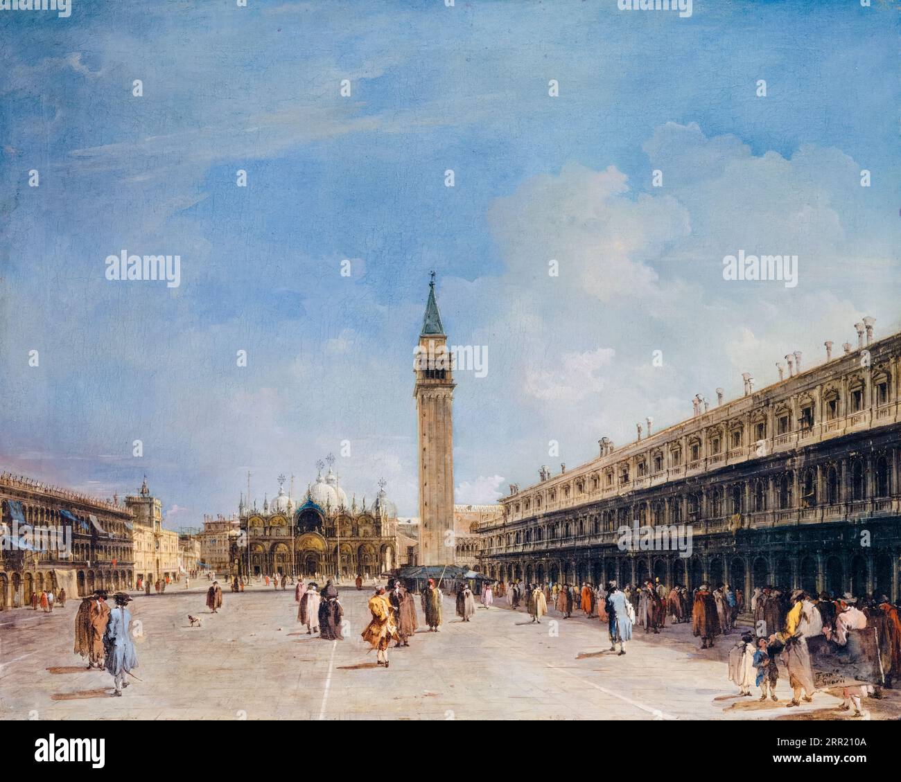 Francesco Guardi, Piazza San Marco (Venice), painting in oil on canvas, 1765-1769 Stock Photo