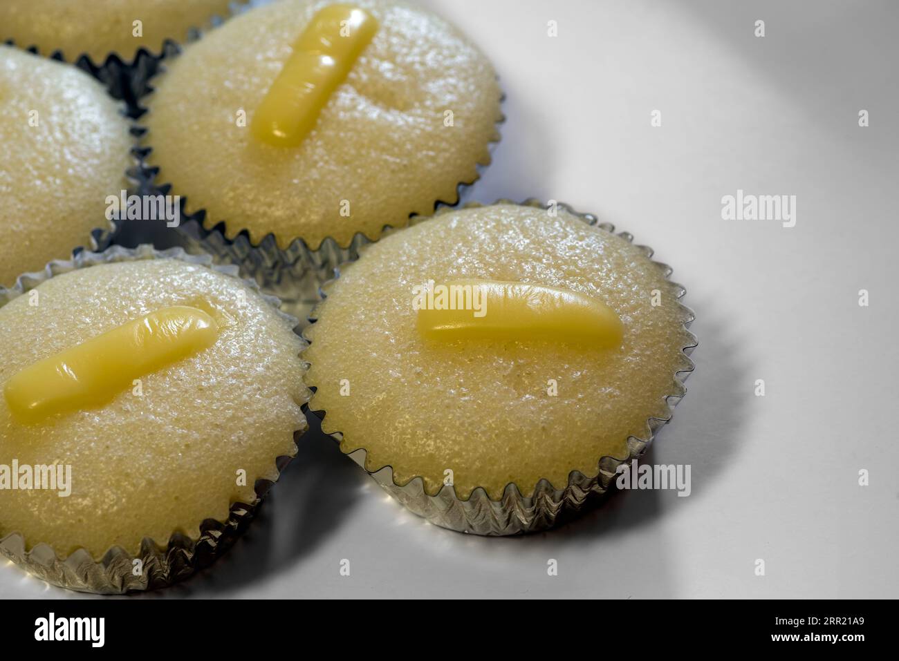 Puto cheese - A Filipino popular rice cupcake for snack and merienda. Stock Photo