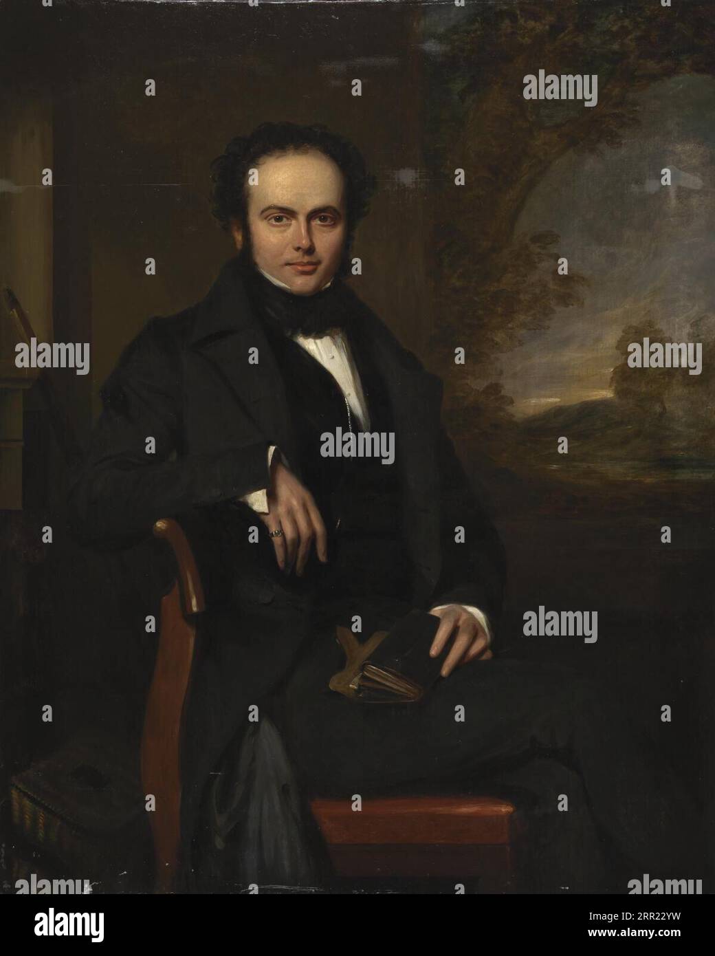 Seated man circa 1840 by William Shiels Stock Photo