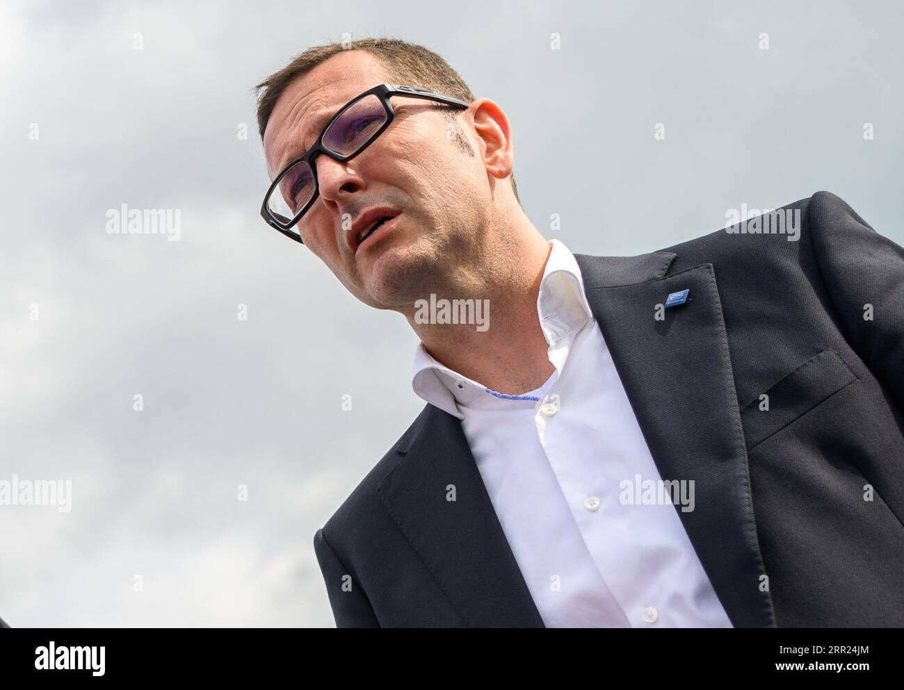 Emlichheim, Germany. 16th Aug, 2019. Mario Mehren, Chairman of the Board of Wintershall Dea, pictured during his visit to one of his company's oil fields in Emlichheim on the Dutch border. The head of energy company Wintershall Dea wants to cut costs significantly as part of the company's withdrawal from Russia. (To dpa 'Wintershall Dea boss defends savings program') Credit: Mohssen Assanimoghaddam/dpa/Alamy Live News Stock Photo
