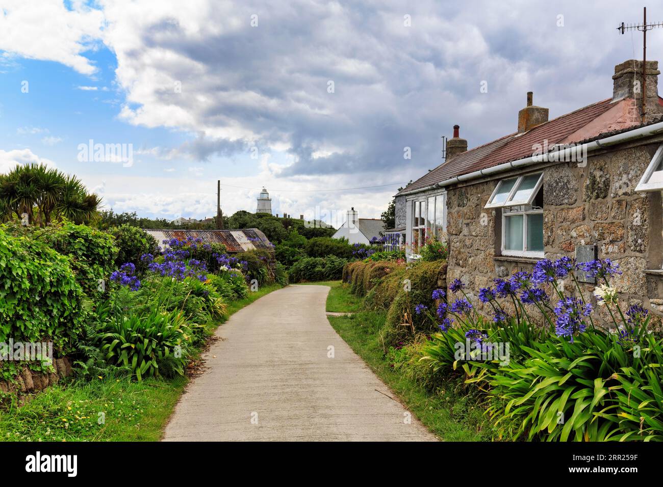 Typical stone houses and decorative lilies overlooking the 17th century