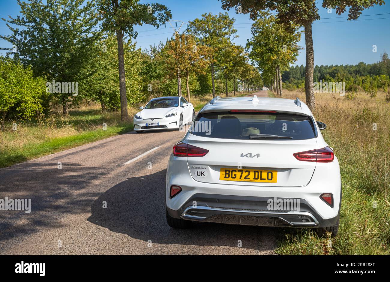 Tesla rear view hi-res stock photography and images - Alamy