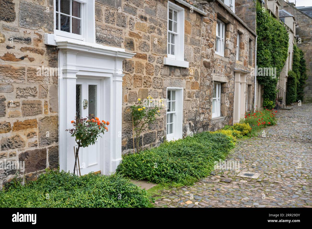 Old terraced house, in detail in the old town of St. Andrews, County Fife, Scotland, United Kingdom Stock Photo