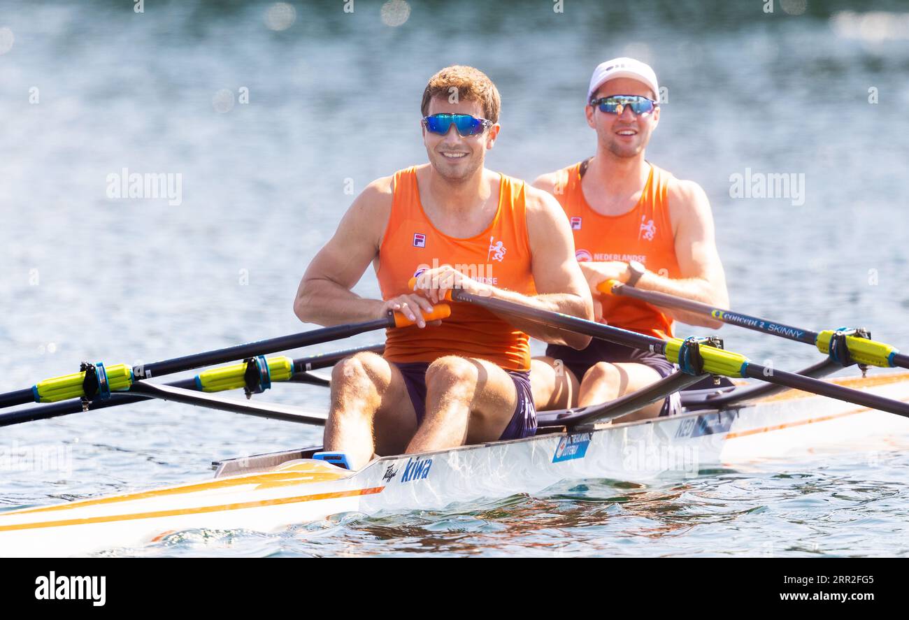 BELGRADE Melvin Twellaar And Stef Broenink In Action During The Fourth Day Of The World Rowing