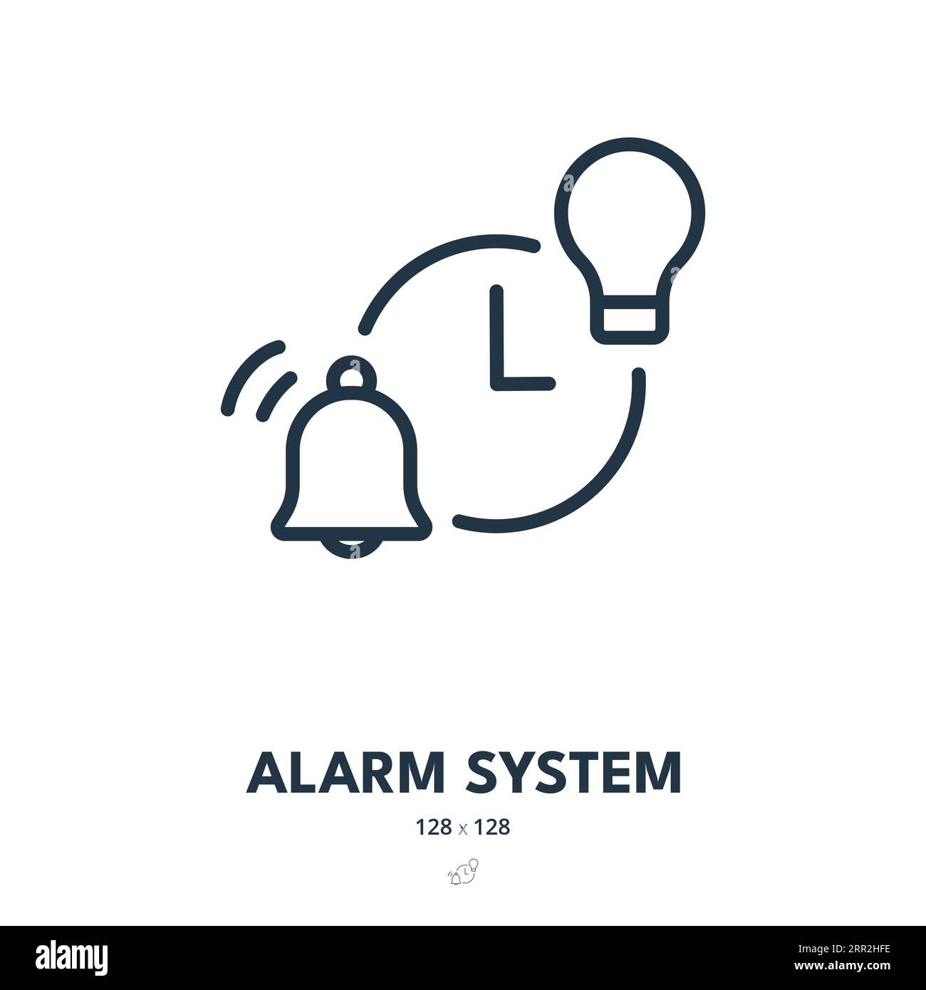 Alarm System Icon. Alert, Danger, Emergency. Editable Stroke. Simple Vector Icon Stock Vector