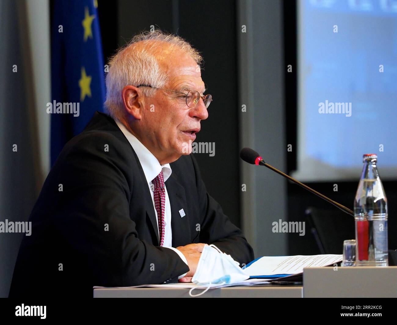 201013 -- LUXEMBOURG, Oct. 13, 2020 -- The High Representative of the EU for Foreign Affairs and Security Policy Josep Borrell attends a press conference in Luxembourg, on Oct. 12, 2020. Josep Borrell started to self-isolate on Tuesday after one of his entourage tested positive for COVID-19, he announced on Twitter. /Handout via Xinhua LUXEMBOURG-EU-FOREIGN POLICY CHIEF-JOSEP BORRELL-SELF-QUARANTINE EuropeanxUnion PUBLICATIONxNOTxINxCHN Stock Photo