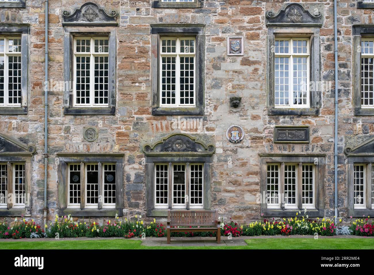 Historic university building in detail in the old town of St Andrews, County Fife, Scotland, United Kingdom Stock Photo
