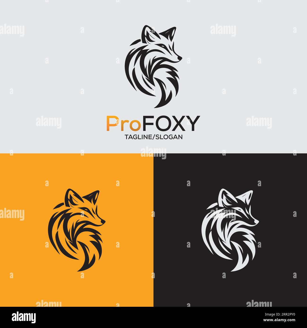 Unique Fox Mascot Vector Logo Design Stock Vector