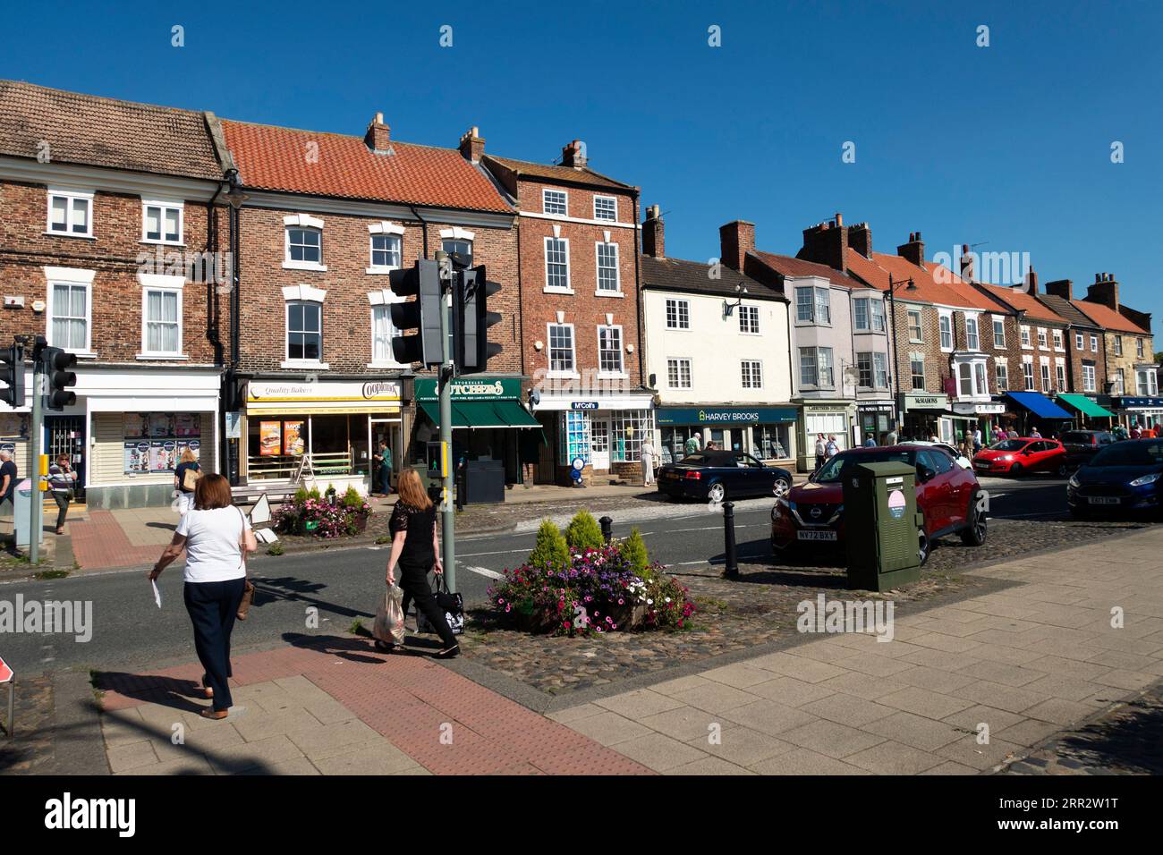 The High Street of the market town of Stokesley North Yorkshire on a