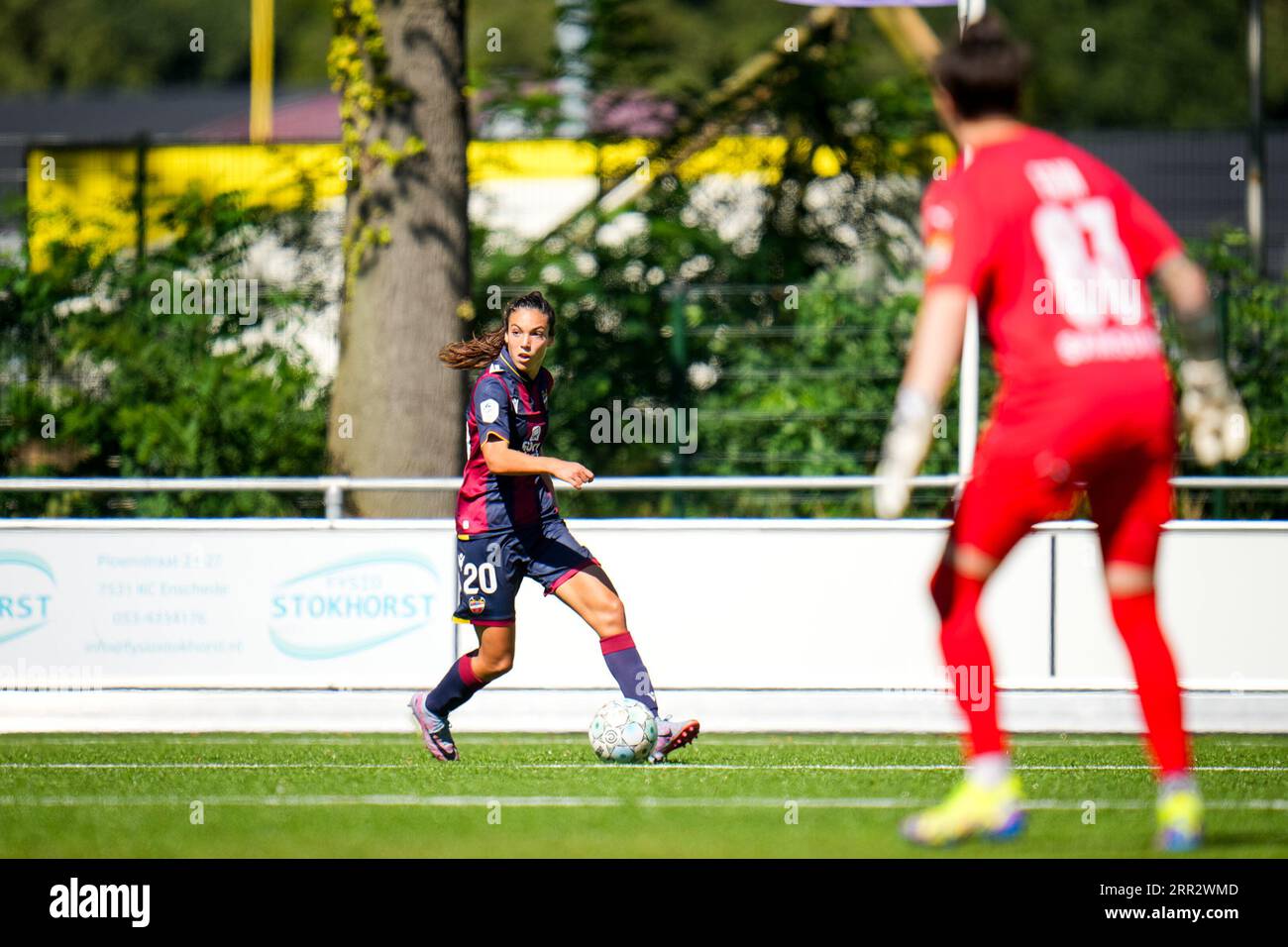 Enschede, Netherlands. 06th Sep, 2023. ENSCHEDE, NETHERLANDS - SEPTEMBER 6: Paula Tomas Serer of Levante UD during the UEFA Women's Champions League LP Group 1 Semi Final match between Levante UD and Stjarnan at the Sportpark Schreurserve on September 6, 2023 in Enschede, Netherlands (Photo by Rene Nijhuis/BSR Agency) Credit: BSR Agency/Alamy Live News Stock Photo