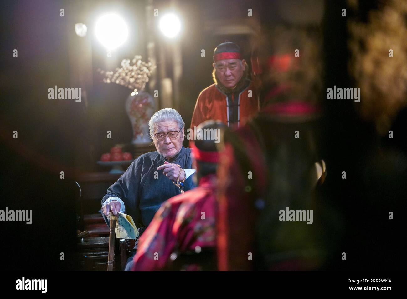 201017 -- BEIJING, Oct. 17, 2020 -- Actor Lan Tianye, 93, takes part in the rehearsal of drama Family in Beijing, capital of China, Oct. 13, 2020. To commemorate the 110th anniversary of the birth of renowned playwright Cao Yu 1910-1996, the Beijing People s Art Theatre is restaging one of his classic works Family from Oct. 15 to 25. Photo by /Xinhua XINHUA PHOTOS OF THE DAY ShixChunyang PUBLICATIONxNOTxINxCHN Stock Photo