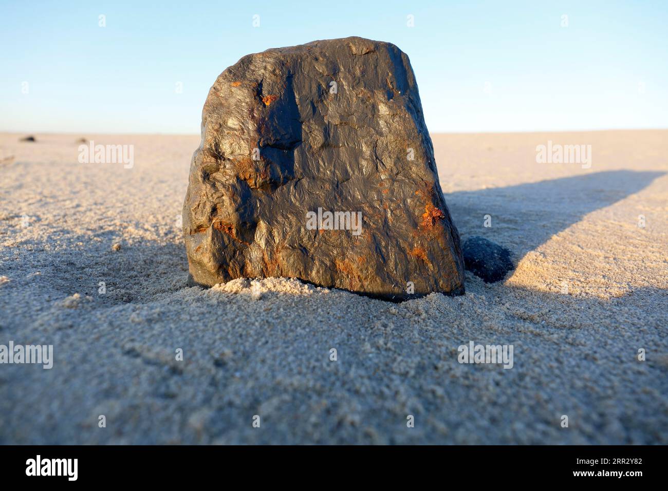 Basalt stone, building material for coastal protection, Lower Saxony Wadden Sea National Park, Lower Saxony, Germany Stock Photo