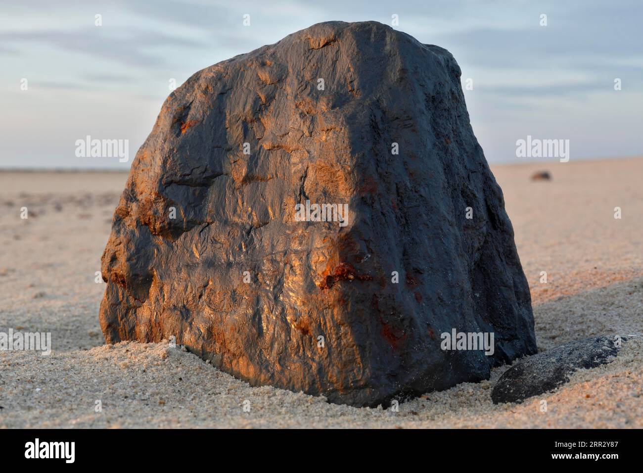 Basalt stone, building material for coastal protection, Lower Saxony Wadden Sea National Park, Lower Saxony, Germany Stock Photo