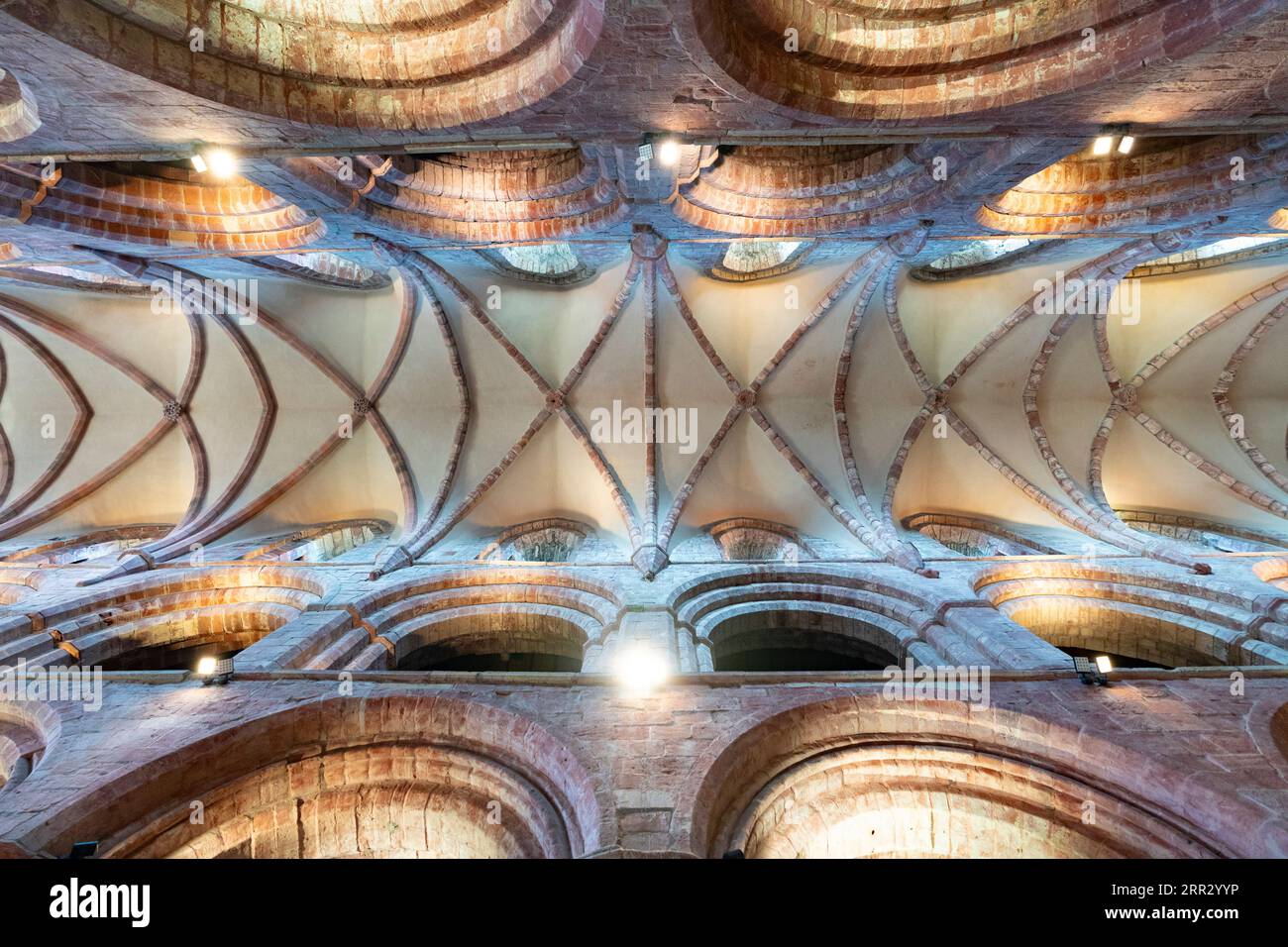 Interior view of roof at St Magnus Cathedral in Kirkwall, Mainland, Orkney Islands, Scotland, UK. Stock Photo