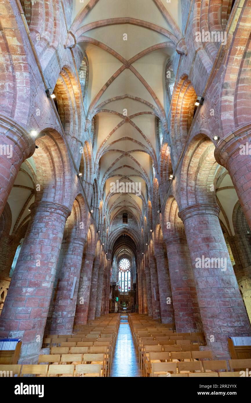 Interior view at St Magnus Cathedral in Kirkwall, Mainland, Orkney Islands, Scotland, UK. Stock Photo