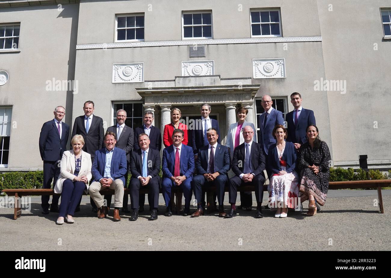 (Front row left to right) Social Protection minister Heather Humphreys, Housing minister Darragh O'Brien, Finance minister Michael McGrath, Transport minister Eamon Ryan, Taoiseach Leo Varadkar, Health minister Stephen Donnelly, Minister of state at department of health Hildegarde Naughton, Media minister Catherine Martin, (Back row from left) Secretary General department of Taoiseach John Callinan, Agriculture minister Charlie McConalogue, Minister for Children, Equality, Disability, Integration and Youth Roderic O'Gorman, Public Expenditure minister Paschal Donohoe, Justice minister Helen Mc Stock Photo