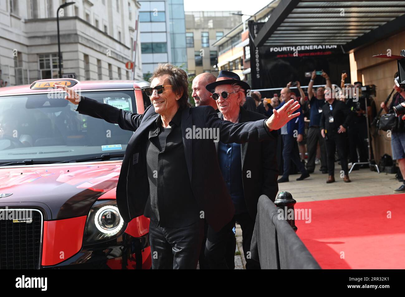 London, UK. 6th Sep, 2023. The Rolling Stones are greeted by fans as they arrive at the Hackney Empire in London, UK to announce their new album Hackney Diamond. Credit: See Li/Picture Capital/Alamy Live News Stock Photo