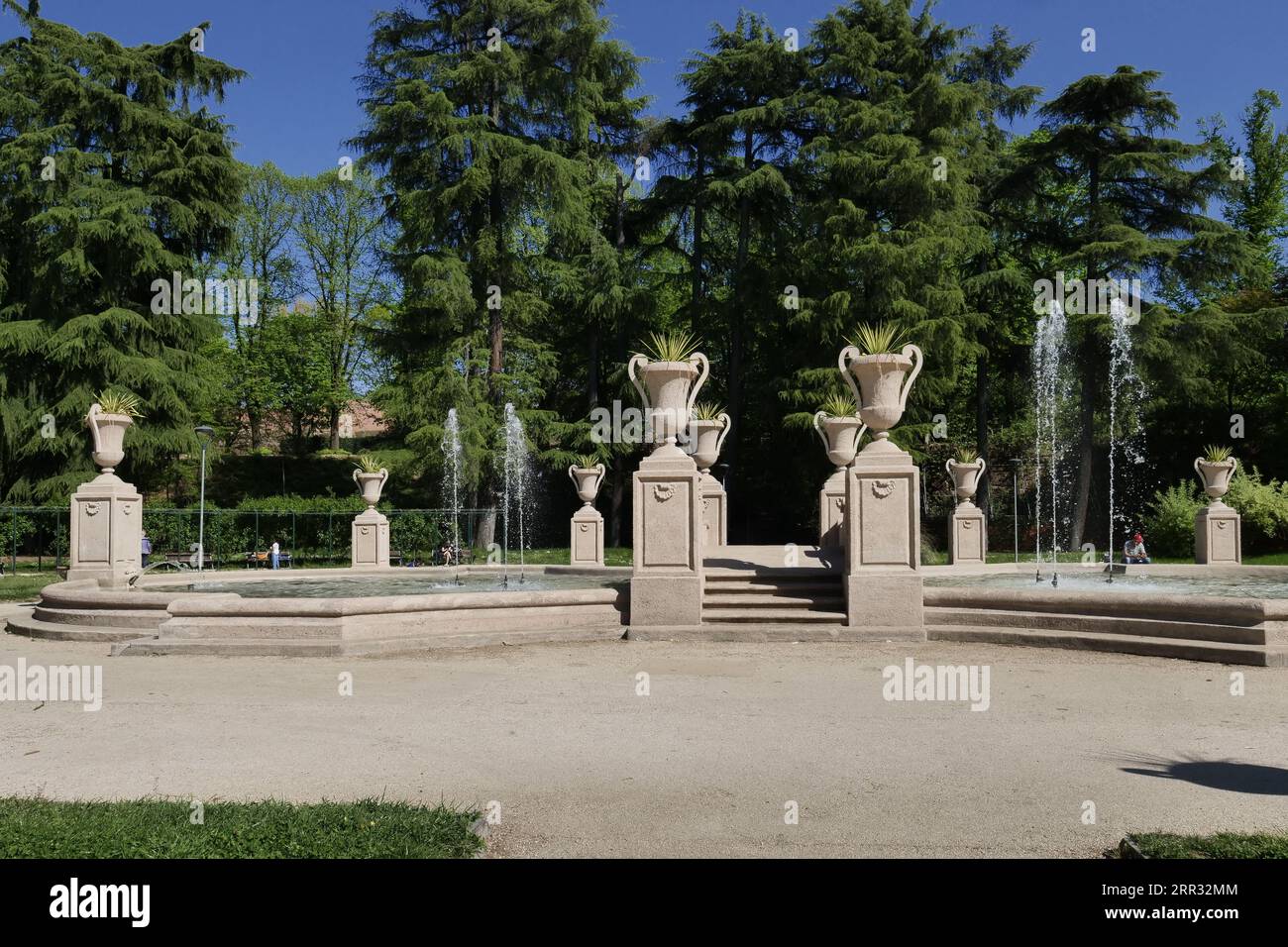 Fountain in Allea park, Novara, Piedmont, Italy Stock Photo