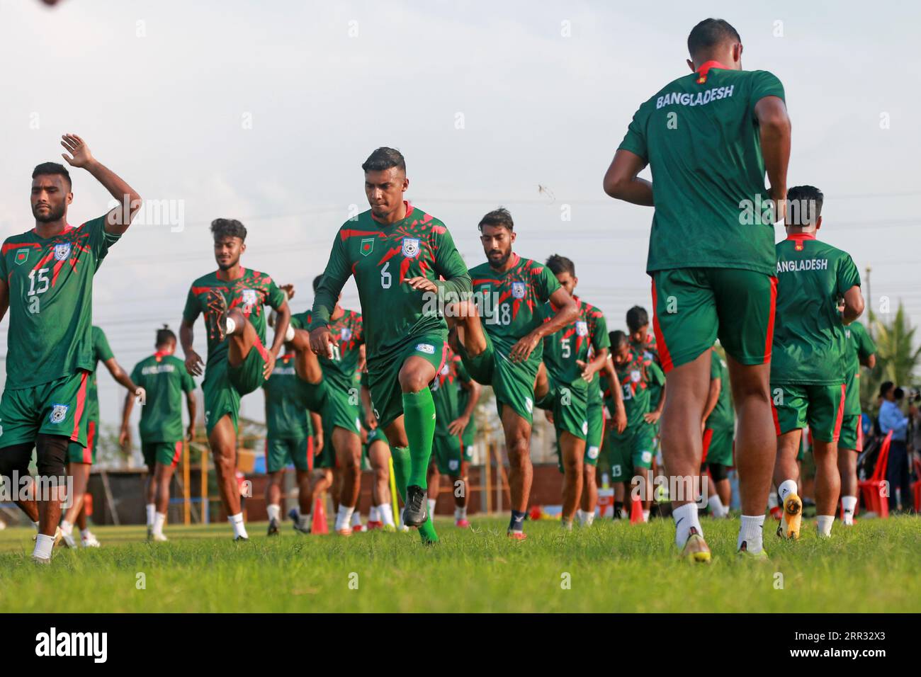 Bangladesh national Football Team attends practice session at
