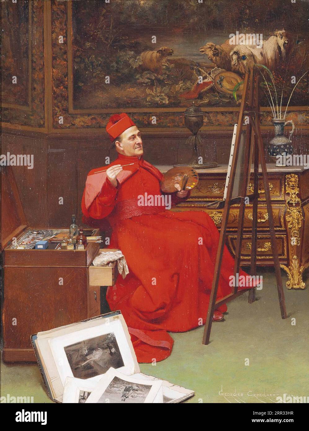 The Amateur Artist 1900s by Georges Croegaert Stock Photo