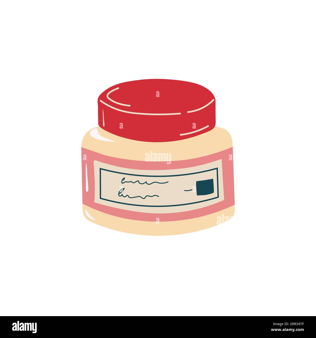 Cosmetic face cream jar, isolated vector illustration on a white