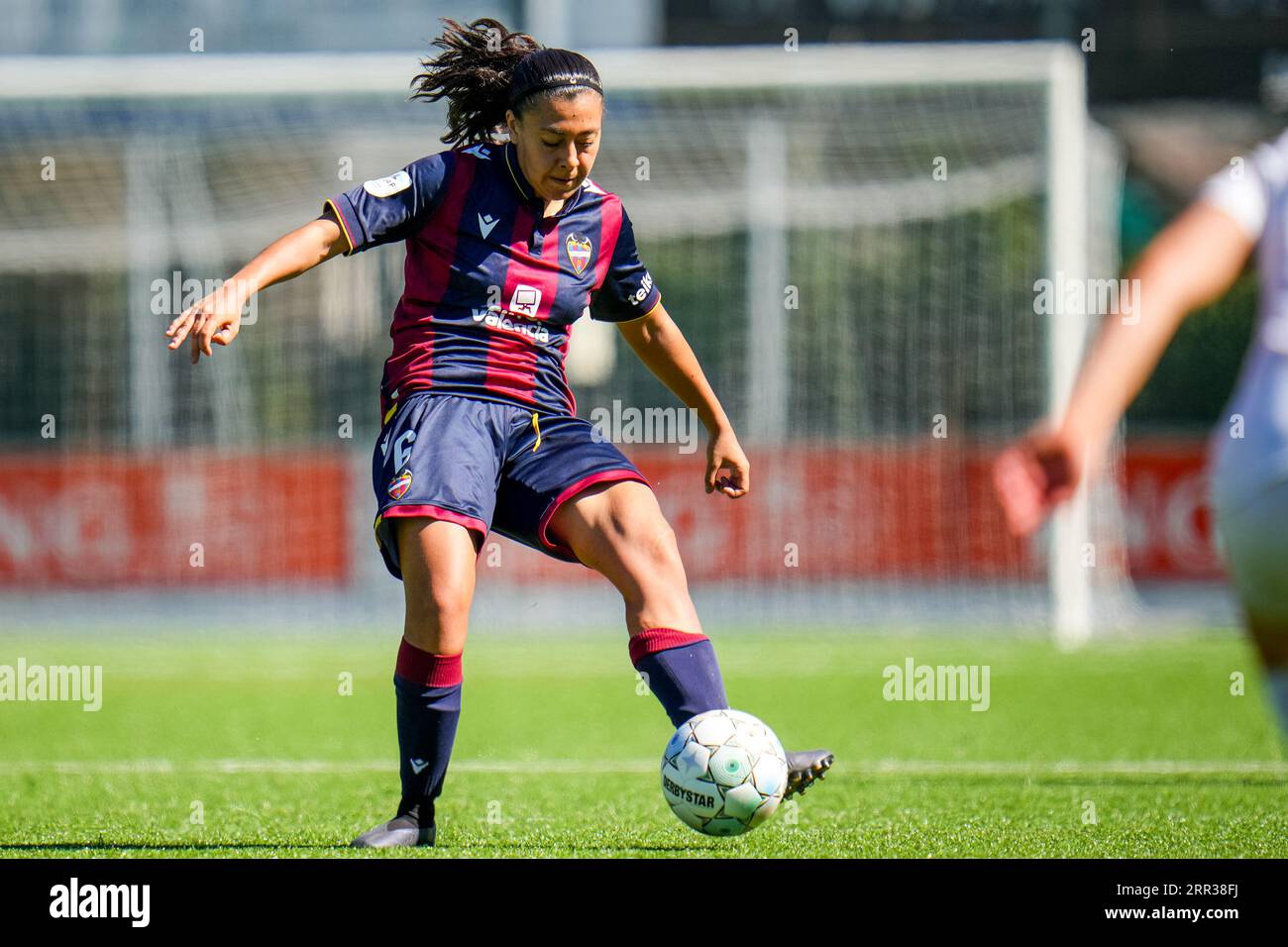 Enschede, Netherlands. 06th Sep, 2023. ENSCHEDE, NETHERLANDS - SEPTEMBER 6: Paula Fernandez of Levante UD passes the ball during the UEFA Women's Champions League LP Group 1 Semi Final match between Levante UD and Stjarnan at the Sportpark Schreurserve on September 6, 2023 in Enschede, Netherlands (Photo by Rene Nijhuis/BSR Agency) Credit: BSR Agency/Alamy Live News Stock Photo