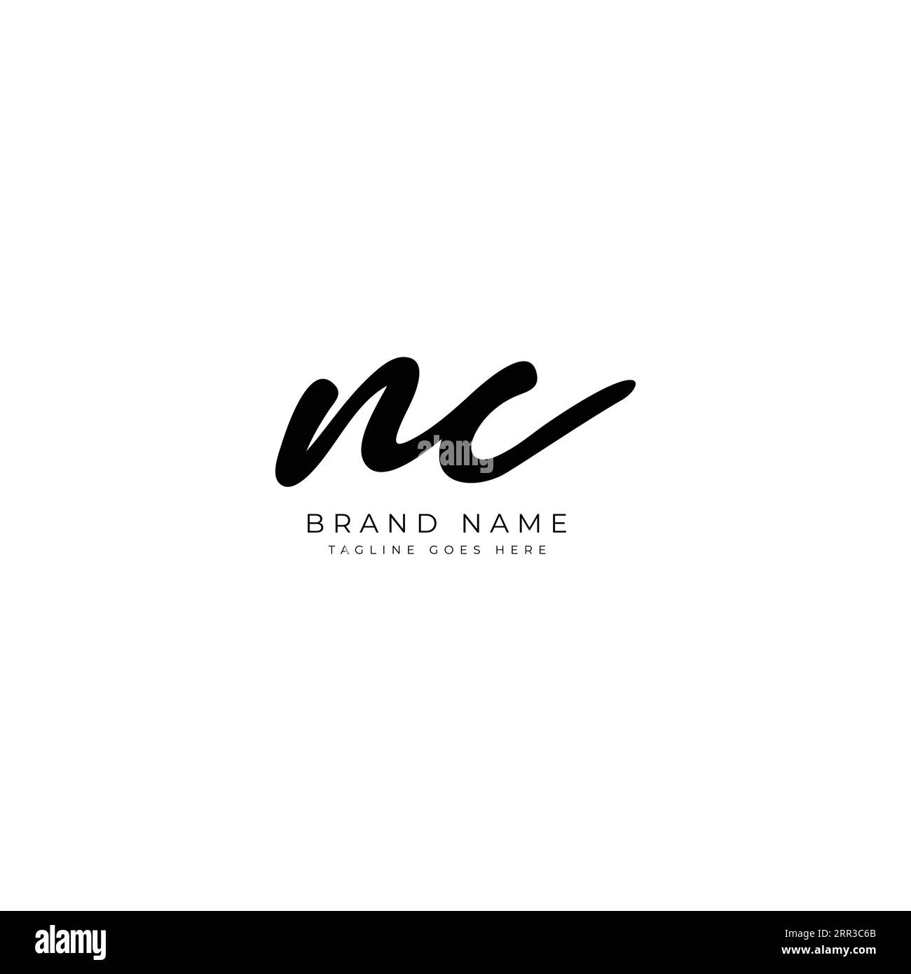 N, C, NC Initial letter handwritten and signature vector image logo Stock Vector
